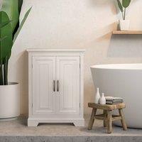 Teamson Home Freestanding Bathroom Storage Cabinet with Adjustable Shelves in White