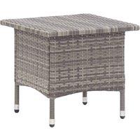 Berkfield Home Tea Table Grey 50x50x47 cm Poly Rattan | Size: 50 x 50 x 47 cm