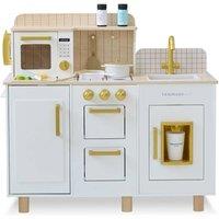 Teamson Kids Wooden Play Kitchen Set with Ice Dispenser, Sink & Accessories in White