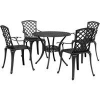 Berkfield Home 5 Piece Garden Dining Set Black Cast Aluminium