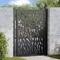 Berkfield Home Garden Gate Black 105x130 cm Steel Trace Design