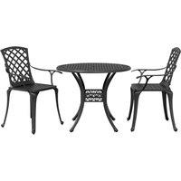 Berkfield Home 3 Piece Bistro Set Black Cast Aluminium