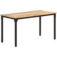 Berkfield Home Dining Table 140x70x76 cm Rough Mango Wood in Brown | Size: 140 x 70 x 76 cm