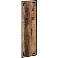Berkfield Home Coat Rack 35x8x110 cm Solid Rough Wood Mango in Brown | Size: 35 x 8 x 110 cm