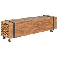 Berkfield Home TV Stand 110x30x32.5 cm Solid Teak Wood in Brown
