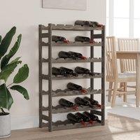 Berkfield Home Wine Rack for 42 Bottles Grey Solid Wood Pine