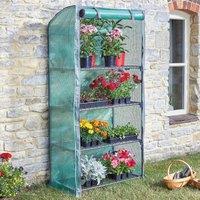 mysmartbuy Gro-Zone Greenhouse with 4 Shelves & Front Opening Panel in Green | Size: XL