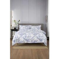 The Lyndon Company Toile De Jouy Luxurious 200 Thread Count 100% Cotton Duvet Cover | Deyongs 1846 in Blue | Size: King