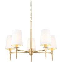 Netlighting 'FLORENCE' Stylish Dimmable 5 Light Multi Arm Pendant Ceiling Lamp in Yellow
