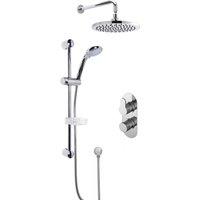 Balterley Concealed Twin Valve with Multi Function Slide Rail Kit Arm Head in Silver