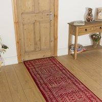 runrug Hallway Carpet Runner Rug - Soft & Comfy, 9mm - Afrikans in Red | Size: 60 cm x 210 cm