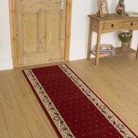 runrug Hallway Carpet Runner Rug - Soft & Comfy, 9mm - 'Pin Dot' in Red | Size: 70 cm x 300 cm