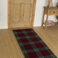 runrug Hallway Carpet Runner Rug - Soft & Comfy, 9mm - 'Tartan' in Red | Size: 70 cm x 360 cm