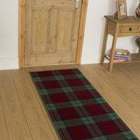 runrug Hallway Carpet Runner Rug - Soft & Comfy, 9mm - 'Tartan' in Red | Size: 60 cm x 420 cm