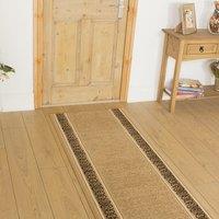 runrug Hallway Carpet Runner Rug - Soft & Comfy, 9mm - 'Tribal' in Beige | Size: 70 cm x 180 cm