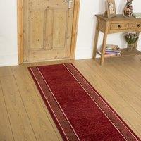 runrug Hallway Carpet Runner Rug - Soft & Comfy, 9mm - 'Tribal' in Red | Size: 60 cm x 420 cm
