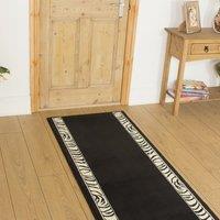 runrug Hallway Carpet Runner Rug - Soft & Comfy, 9mm - 'Zebra' in Black | Size: 70 cm x 270 cm