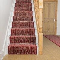 runrug Stair Runner Carpet for Staircases - Soft & Comfy, 9mm - 'Afrikans' in Red | Size: 60 cm x 570 cm