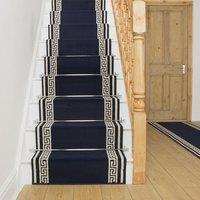 runrug Stair Runner Carpet for Staircases - Soft & Comfy, 9mm - 'Key' in Blue | Size: 60 cm x 720 cm