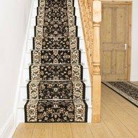 runrug Stair Runner Carpet for Staircases - Soft & Comfy, 9mm - 'Traditional' in Black | Size: 70 cm x 600 cm
