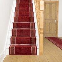 runrug Stair Runner Carpet for Staircases - Soft & Comfy, 9mm - 'Tribal' in Red | Size: 70 cm x 450 cm