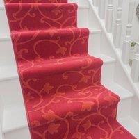 runrug Stair Runner Carpet for Staircases - Soft & Comfy, 9mm - 'Vines' in Red | Size: 60 cm x 480 cm