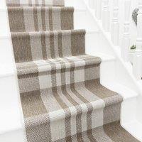 runrug Stair Runner Carpet - Reversible & Durable, 2mm - 'Chequered' in Beige | Size: 60 cm x 540 cm