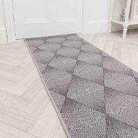 runrug Hallway Carpet Runner Rug - Soft & Comfy, 9mm - 'Harlequin' in Grey | Size: 60 cm x 420 cm