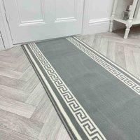 runrug Hallway Carpet Runner Rug - Soft & Comfy, 9mm - 'Key' in Light Grey | Size: 60 cm x 390 cm