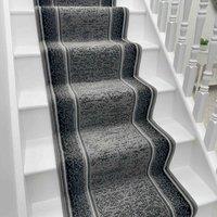 runrug Stair Runner Carpet for Staircases - Soft & Comfy, 9mm - 'Tribal' in Dark Grey | Size: 60 cm x 540 cm