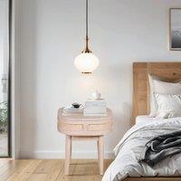 IH Design Berma Cane & Mango Wood Bedside Table in Brown