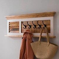 IH Design Curley Solid Mango Wood White Hanging Unit in Natural