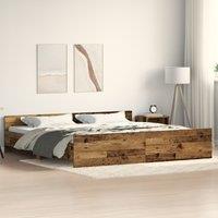 Berkfield Home Bed Frame Old Wood 200x200 cm Engineered Wood in Brown