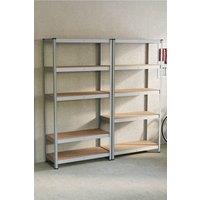Home Discount Home Vida 5 Tier Large Garage Shelf Galvanised Storage - Set of 2/3/4 in Metallic Silver | Size: 1800mm x 900mm