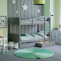 Home Discount Junior Vida Gemini Detachable Bunk Bed & Libra Wooden Underbed Drawers in Grey | Size: Single