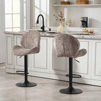 HOMCOM Modern Bar Stools Set of 2, Swivel Counter Height Barstools in Brown