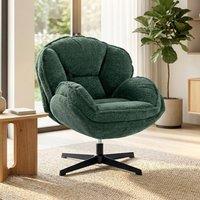 HOMCOM Accent Chair with 360 Swivel for Living Room in Green | Size: Armchair