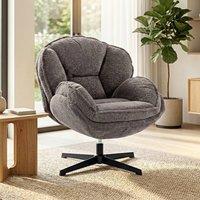HOMCOM Accent Chair with 360 Swivel for Living Room in Grey | Size: Armchair