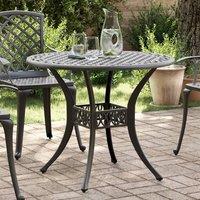 Berkfield Home Garden Table Black 90x75 cm Cast Aluminium | Size: 90x75 cm