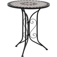 Berkfield Home 3 Piece Mosaic Bistro Set Ceramic Tile Grey
