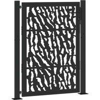 Berkfield Home Garden Gate Black 105x130 cm Steel Trace Design