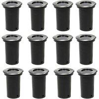 Berkfield Home Outdoor Ground Lights 12 pcs Round in Silver