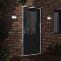 Berkfield Home Outdoor Wall Lights 2pcs Black Stainless Steel