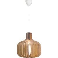 Nordlux Modern Indoor Pendant Light Brown Wood E27 Slatted - Mains Powered, IP20