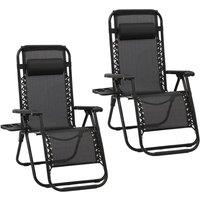 Lishetimig 2-Pack Zero Gravity Lounge Chairs in Black