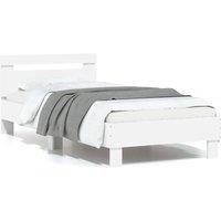 Berkfield Home Bed Frame without Mattress with Headboard White 90x190 cm Single