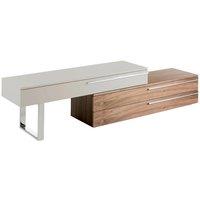 Angel Cerda Walnut-Veneer TV Unit with Chrome Legs Beige MDF in Brown