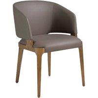 Angel Cerda Dark Mink Leatherette Dining Chair with Armrests in Grey