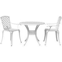 Berkfield Home 3 Piece Bistro Set White Cast Aluminium