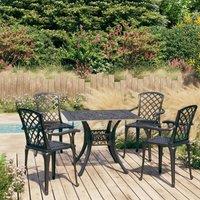 Berkfield Home 5 Piece Bistro Set Cast Aluminium Black